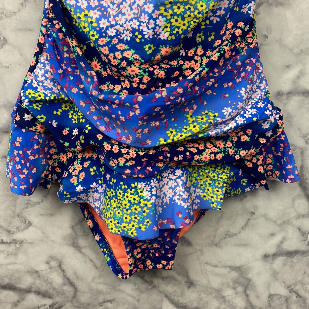 Neon Floral One Piece Swimsuit - Picture 4 of 16
